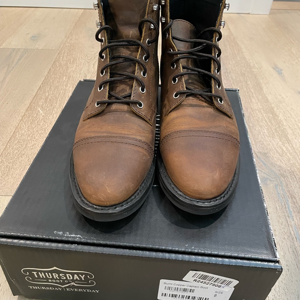 Thursday boot company captains - burnt copper size 8